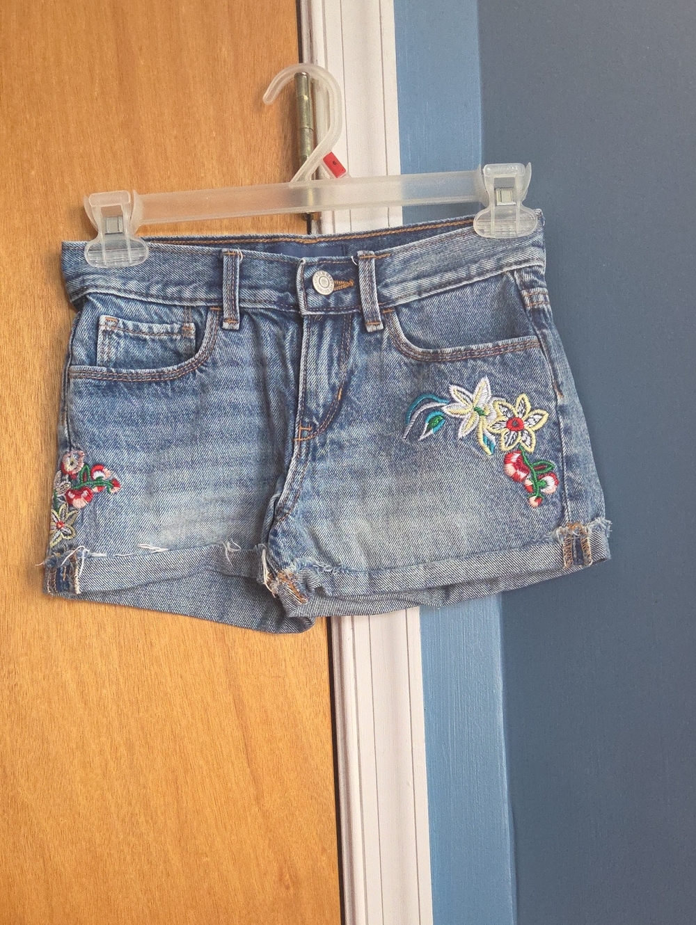 Old Navy Embroidered Blue Denim Girl's Shorts